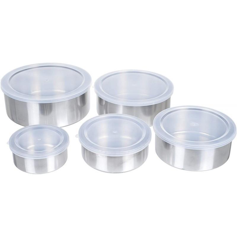 Set 15 caserole metalice cu capace din plastic