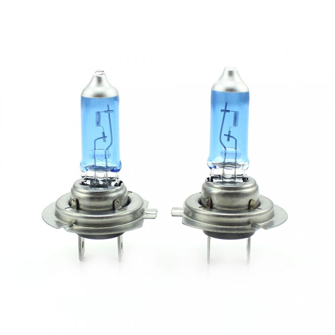 Set 2 becuri Halogen H7, 100W + 130% Intensitate, durata mare de viata