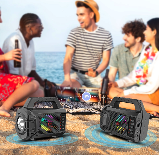 Boxa Bluetooth cu panou solar, lanterna, 5 W