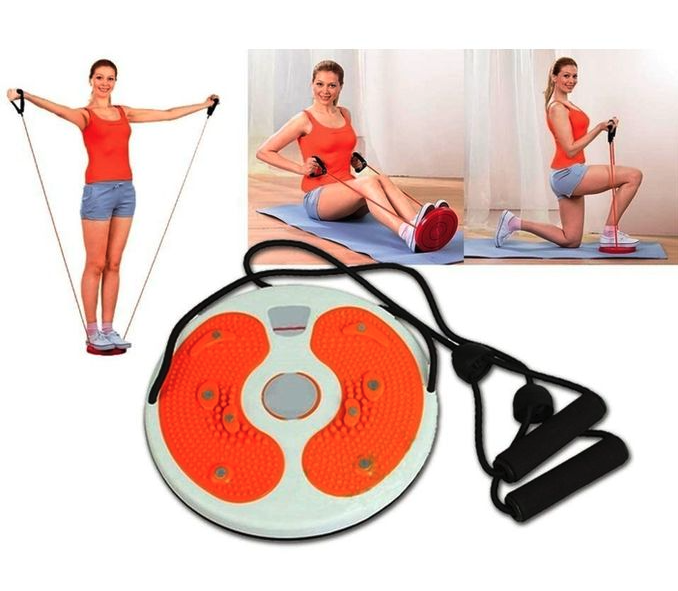 Set fitness 5 piese: disc rotativ, gantere si flexor