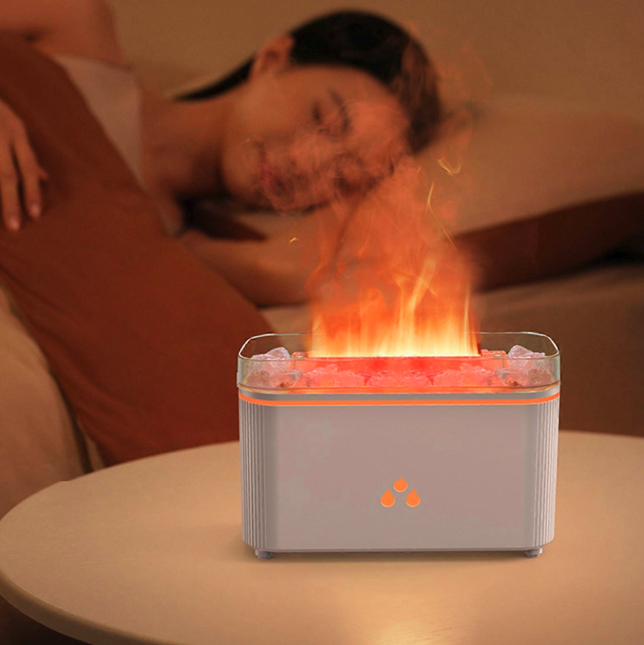 Umidificator cu efect de flacara, lampa de sare