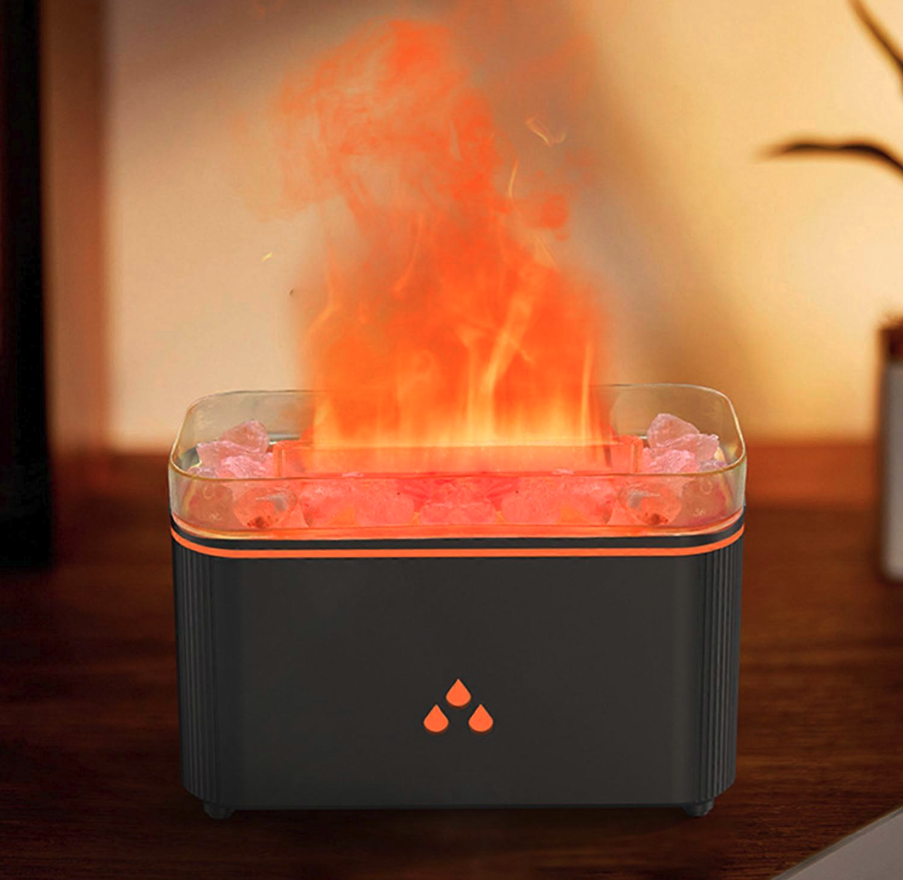 Umidificator cu efect de flacara, lampa de sare