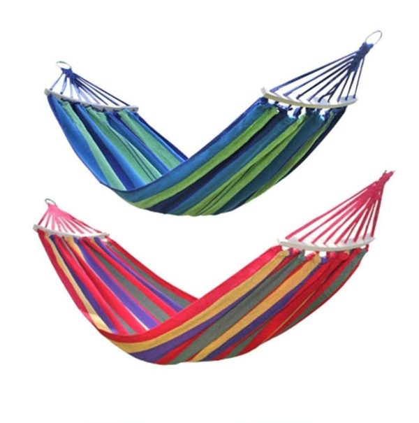 Set 2 x Hamac cu bara de lemn pentru o vara relaxanta