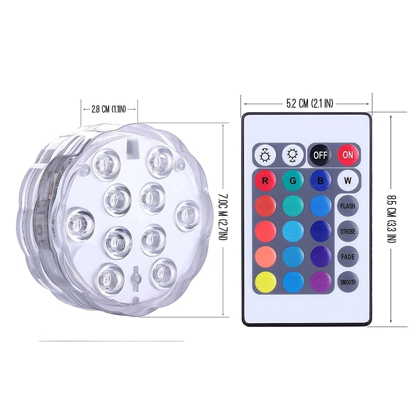 Set 4 lampi LED RGB, cu telecomanda, Waterproof