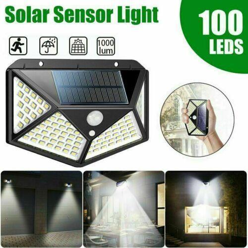 Set 4 x Lampa solara 100 LED Jortan, senzor de miscare
