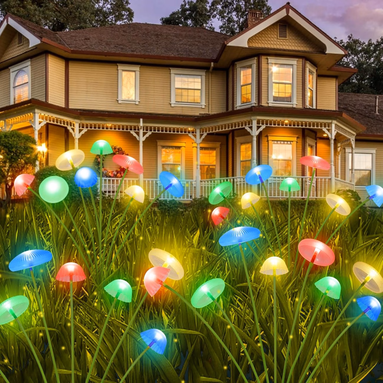 Set 2 x lampa solara 6 LED Jellyfish, Multicolor