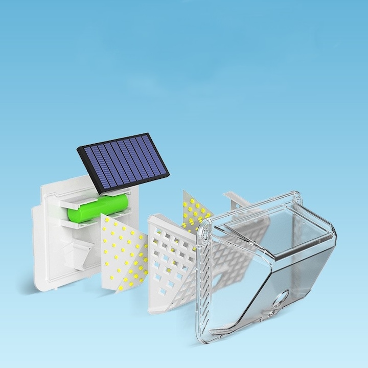 Set 4 x Lampa solara 90 LED Jortan, senzor de miscare