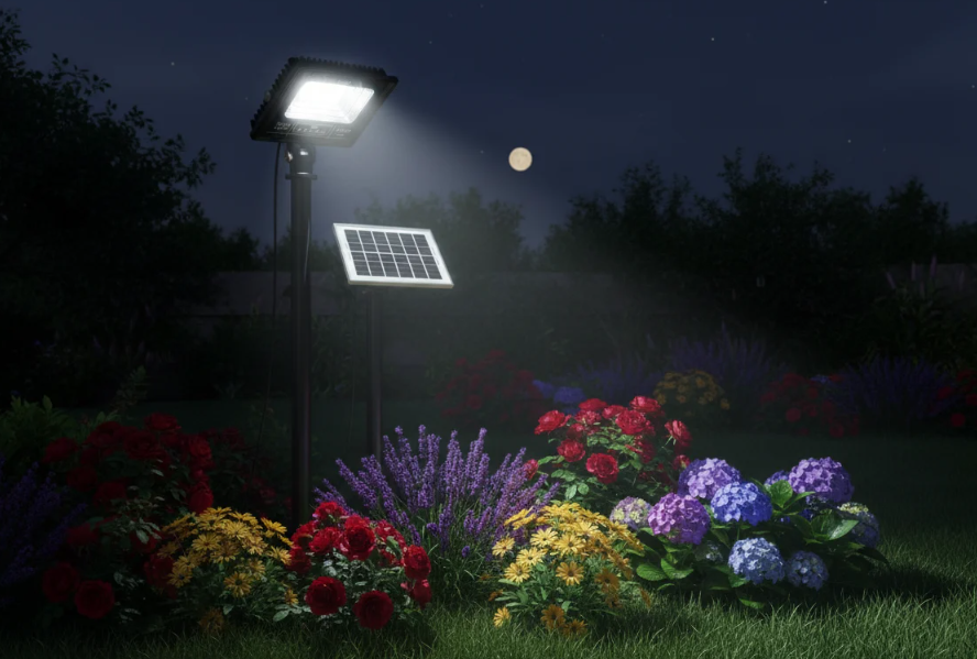 Proiector solar Innova 200W, IP66, 6500K, telecomanda, indicator baterie