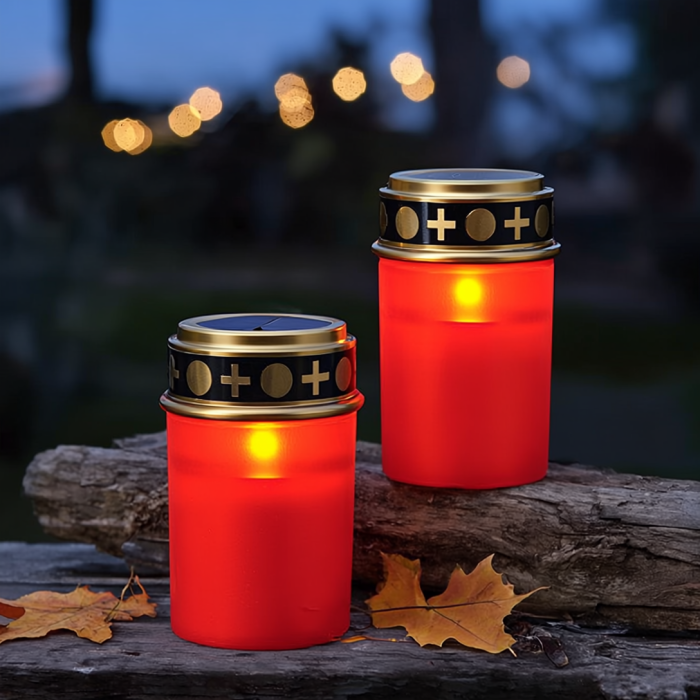Set 2 x Candela solara LED, lumanare cu efect de flacara