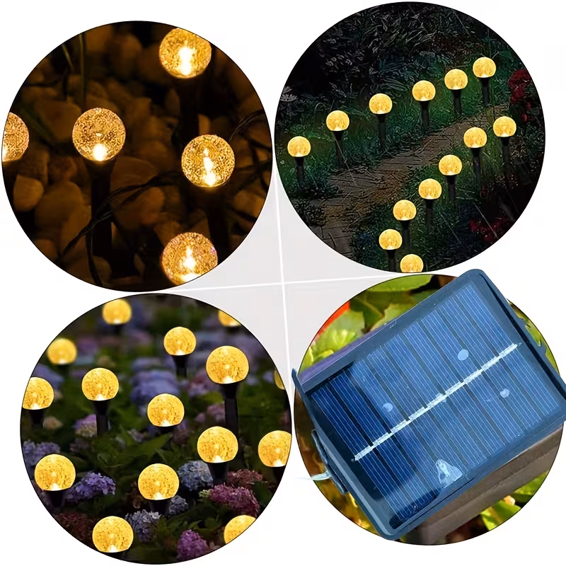 Lampa solara gradina 20 bulbi LED, Waterproof, Alb Cald
