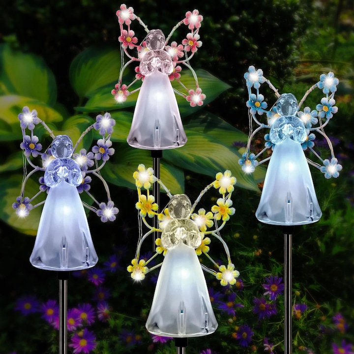 Lampa solara decorativa ingeras, rezistenta la intemperii