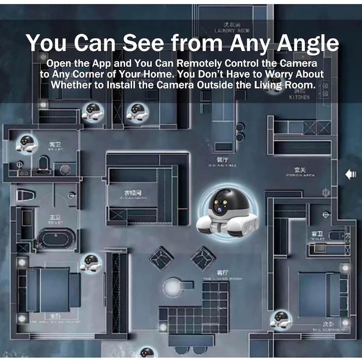 Camera Smart WiFi 1080p pentru animale de companie