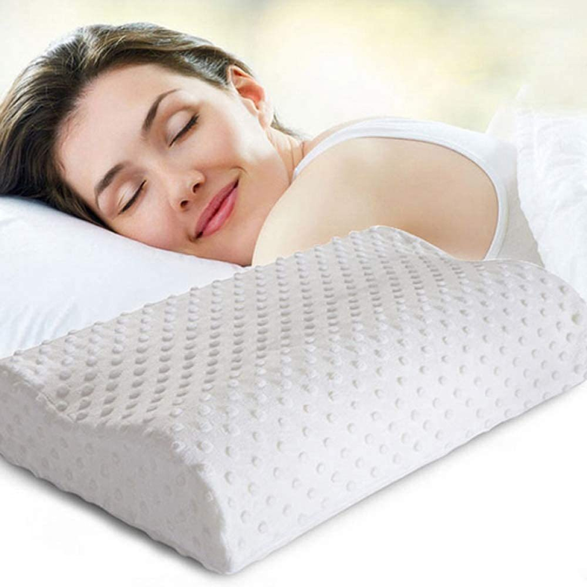 Perna cervicala ergonomica, invelis din bumbac