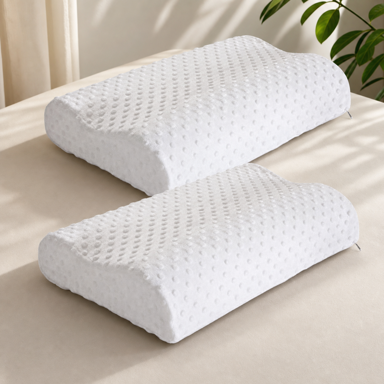 Perna cervicala ergonomica, invelis din bumbac