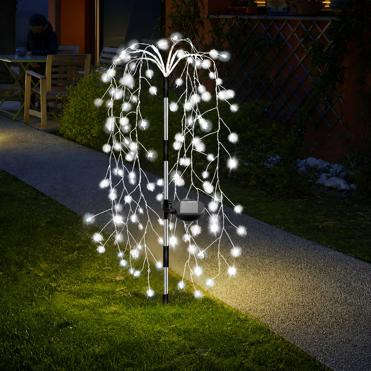 Set 2 x lampa solara tip salcie, 120 LED