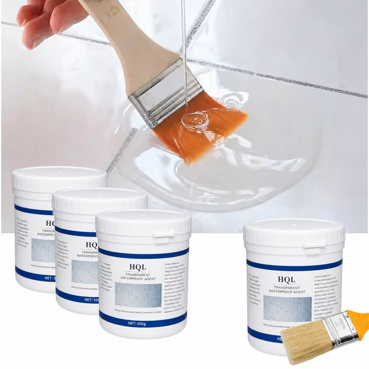 Set 4 x Solutie etansare 500 ml, pasta impermeabila