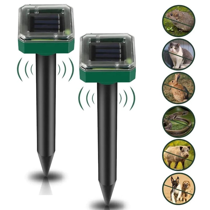 Set 2 x Aparat pentru alungat rozatoarele, efecte sonore si vibratii