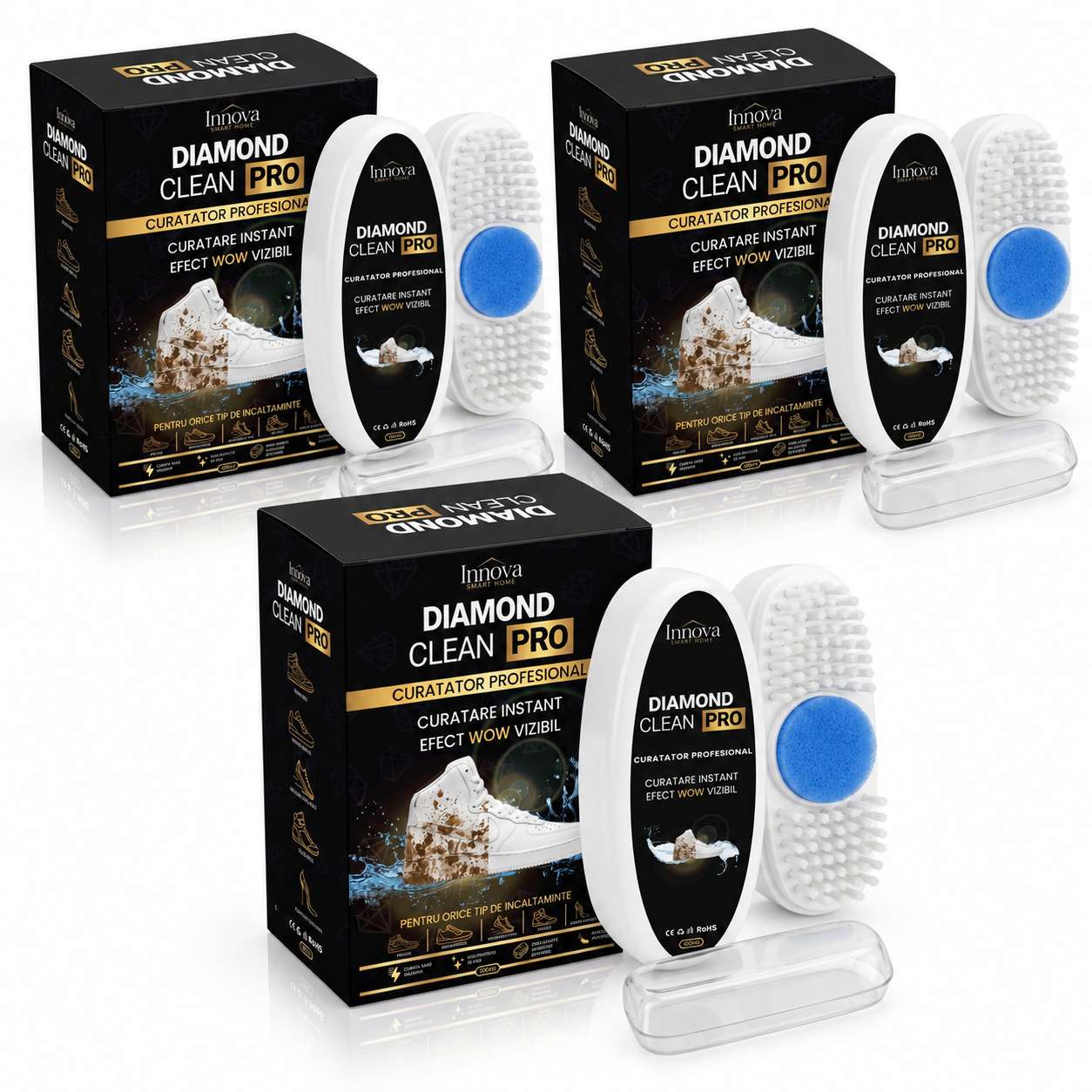 Set 3 x Spuma activa de curatare incaltaminte, 100 ml
