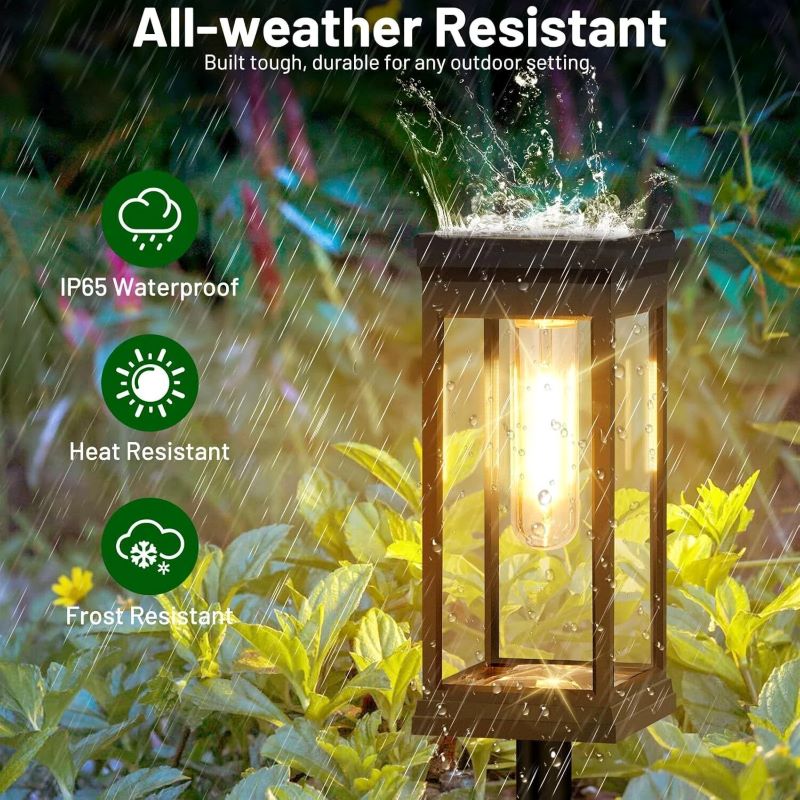 Set 6 x Lampa solara de gradina, IP65, LED Alb cald