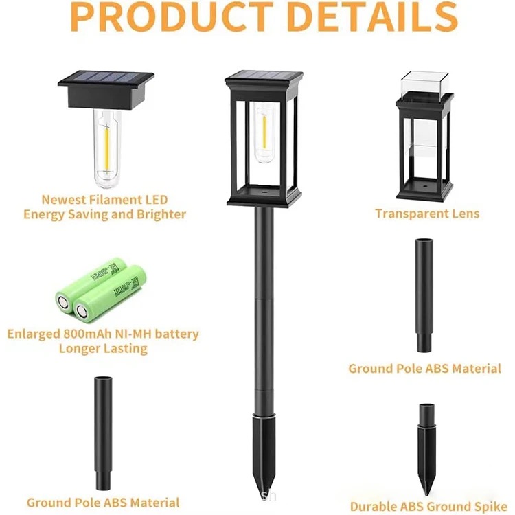 Set 6 x Lampa solara de gradina, IP65, LED Alb cald
