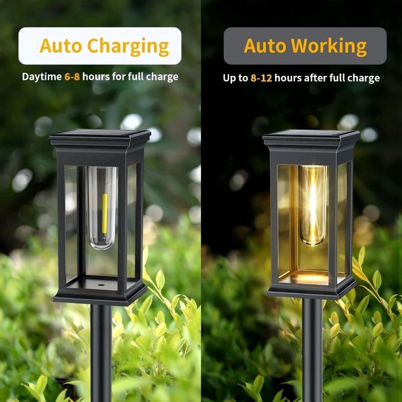 Set 8 x Lampa solara de gradina, IP65, LED Alb cald