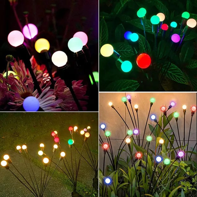 Set 2 x Lampa solara LED Multicolor, 8 bulbi licurici