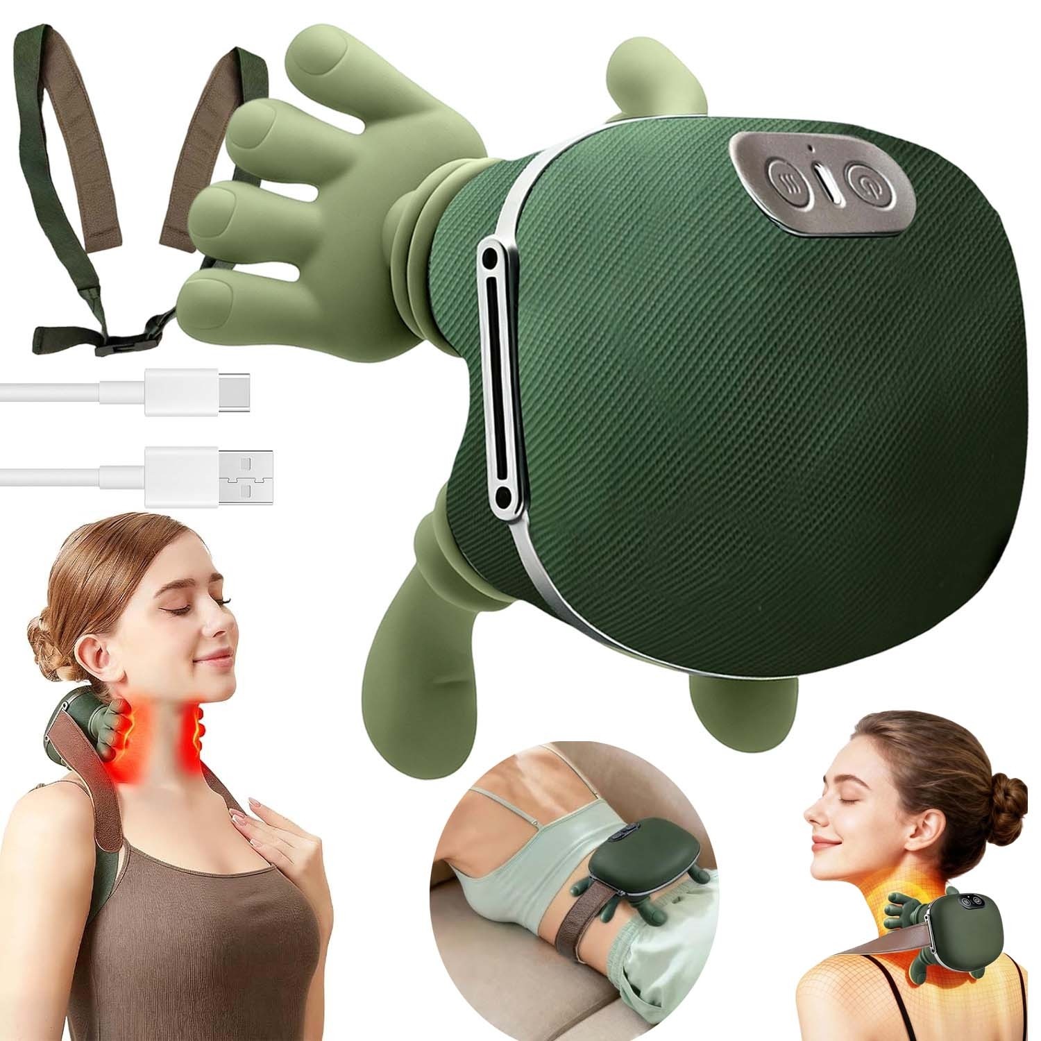 Aparat masaj cervical 4D, 3 moduri, Wireless, Autonomie 70 min