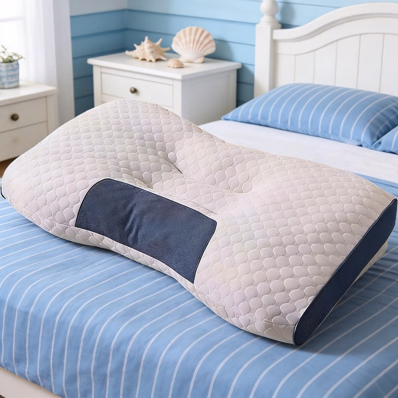 Set 2 x Perna cervicala ergonomica, invelis din bumbac tricotat