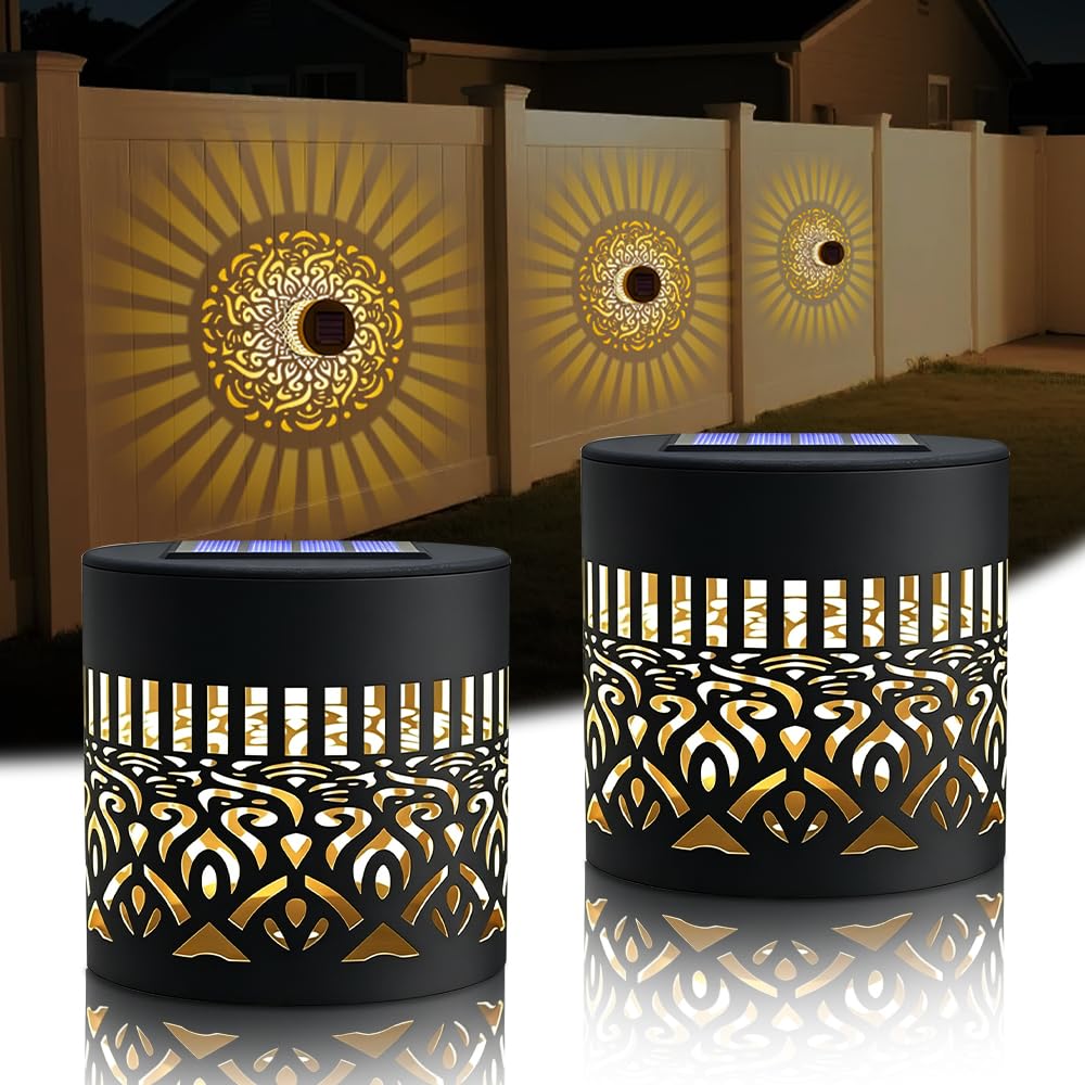 Set 4 x Lampa solara Mandala Alb cald