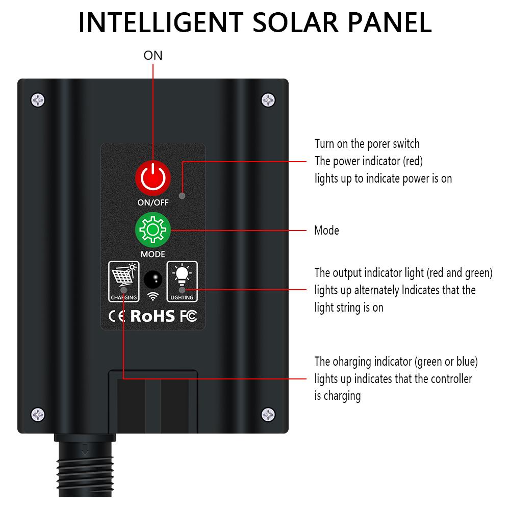 Instalatie solara, 500 LED, 50 M, Multicolor