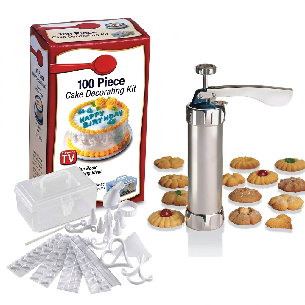 Set decorat torturi + Aparat pentru fursecuri