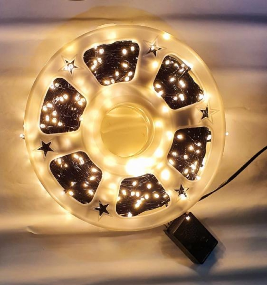 Instalatie rola 50 metri, 300 LED, Alb cald