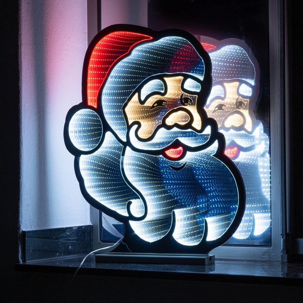 Lampa oglinda, decoratiune cu LED, Infinity Light - Santa Claus