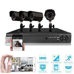 Kit supraveghere video Sistem CCTV 4 Camere + DVR