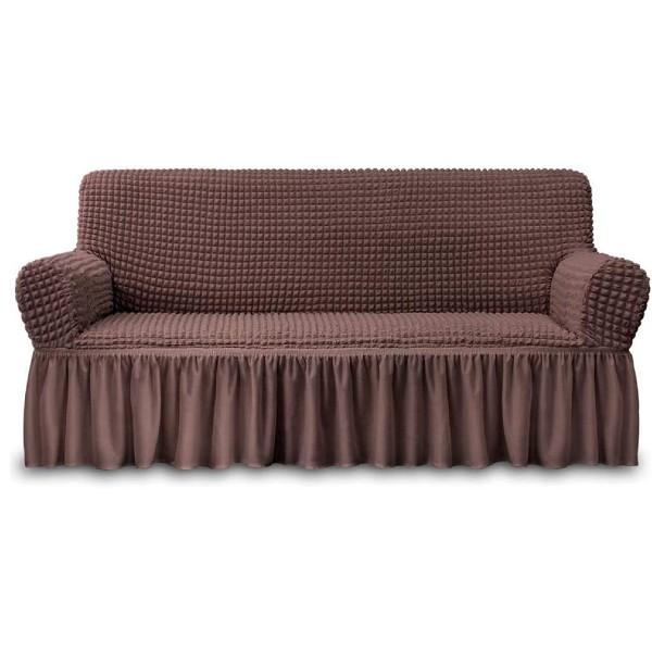 Husa elastica pentru canapea cu 3 locuri, Maro inchis