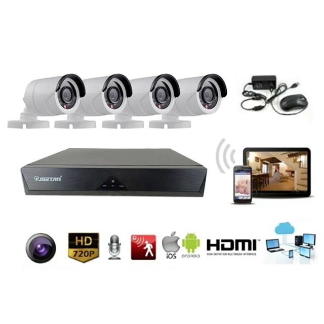 Sistem de supraveghere CCTV FULL HD, Kit DVR cu 4 camere exterior / interior