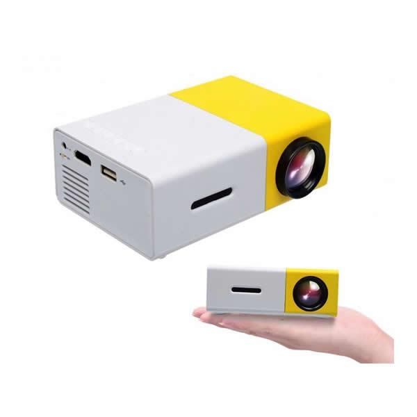 Mini videoproiector portabil YG300 cu slot USB si slot microSD