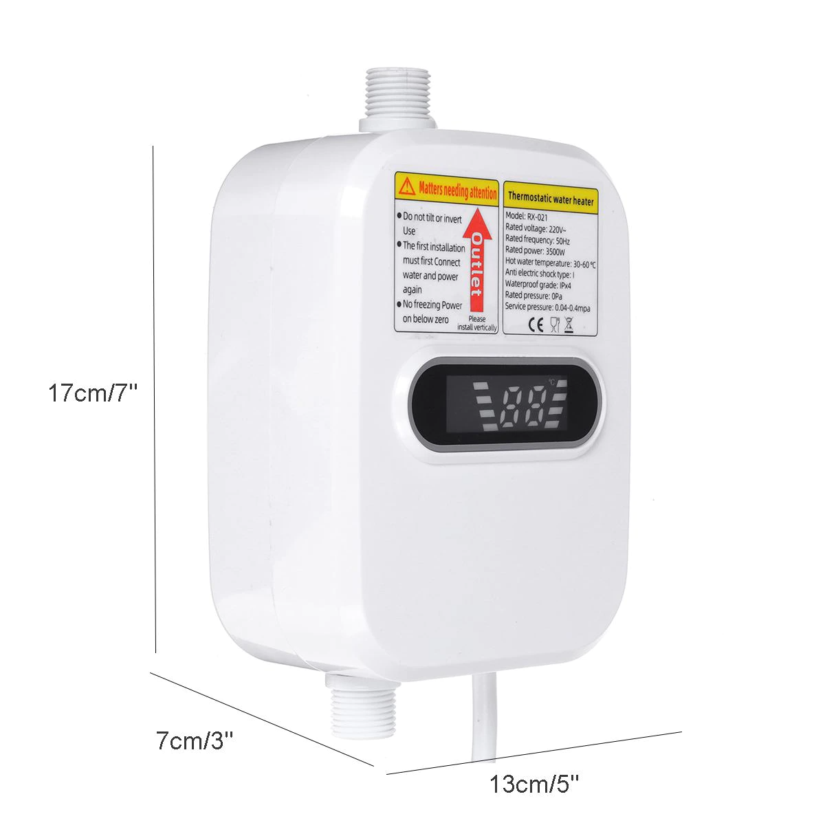 Boiler electric instant pentru apa calda, cu afisaj digital, 3500 W