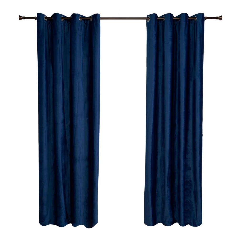 Set 2 draperii catifea, 140 × 270 cm, Albastru