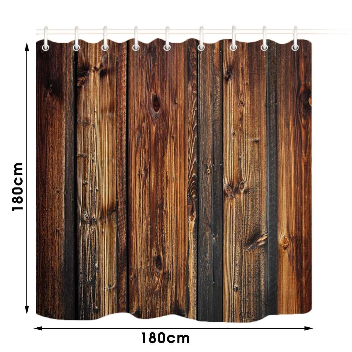 Set pentru baie: perdea, covorase si husa de toaleta, Wood