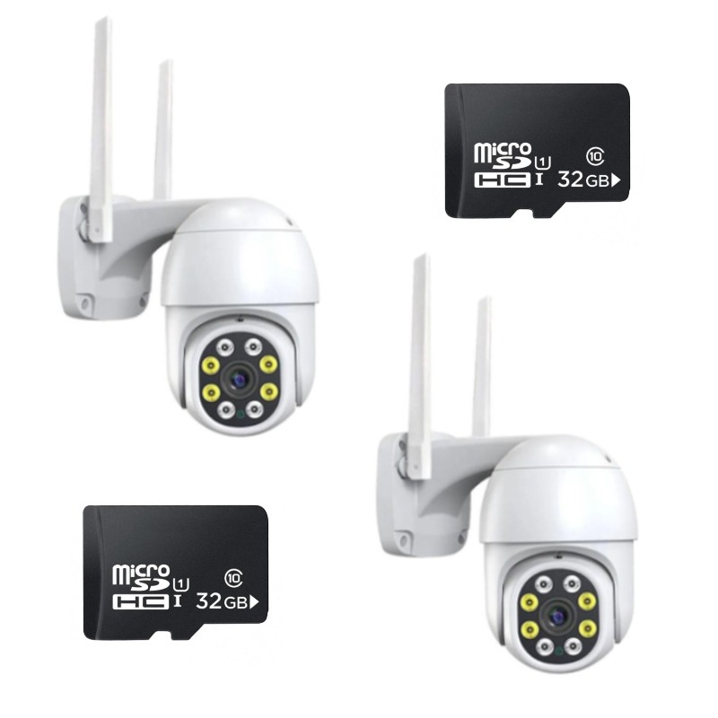 Set 2 x camera de supraveghere IP 360 wifi, card 32 GB