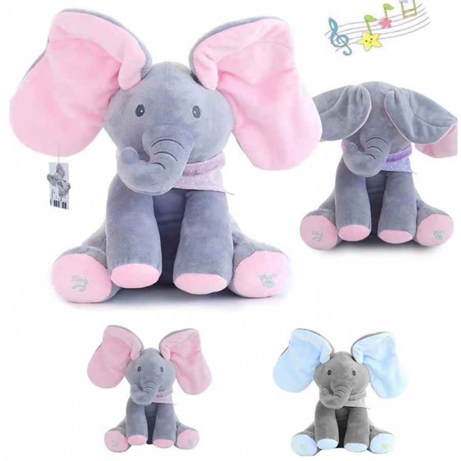 Elefant interactiv din plus - vorbeste, canta si flutura urechile - Peek a Boo