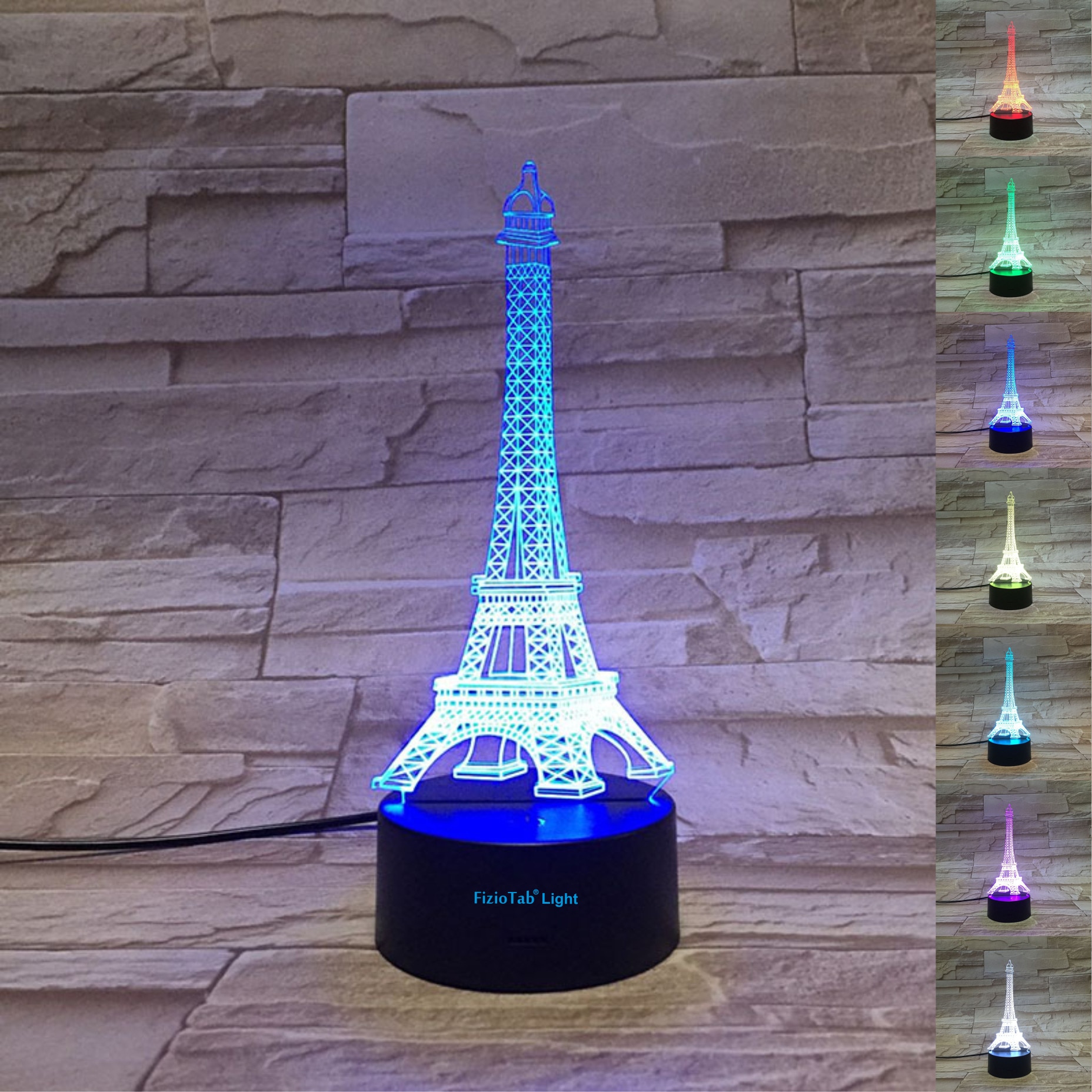 Lampa de veghe 3D, LED 7 culori, lumina ambientala - Turnul Eiffel