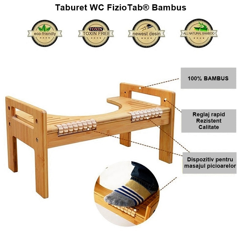 Taburet WC bambus, solutia naturala impotriva constipatiei si hemoroizilor