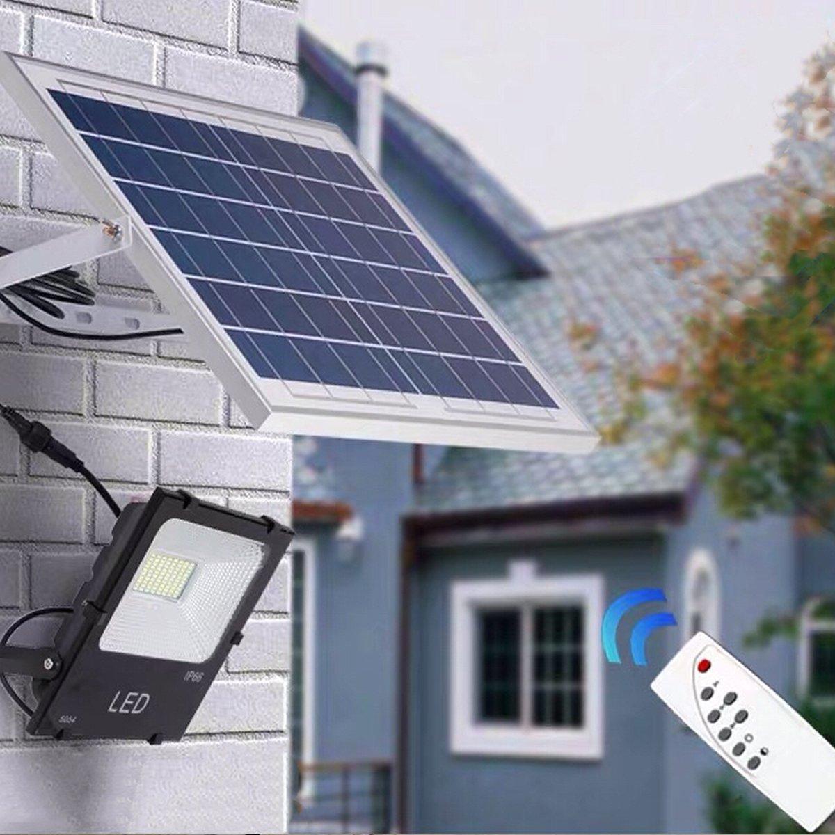 Proiector LED 100 W cu panou solar, telecomanda inclusa