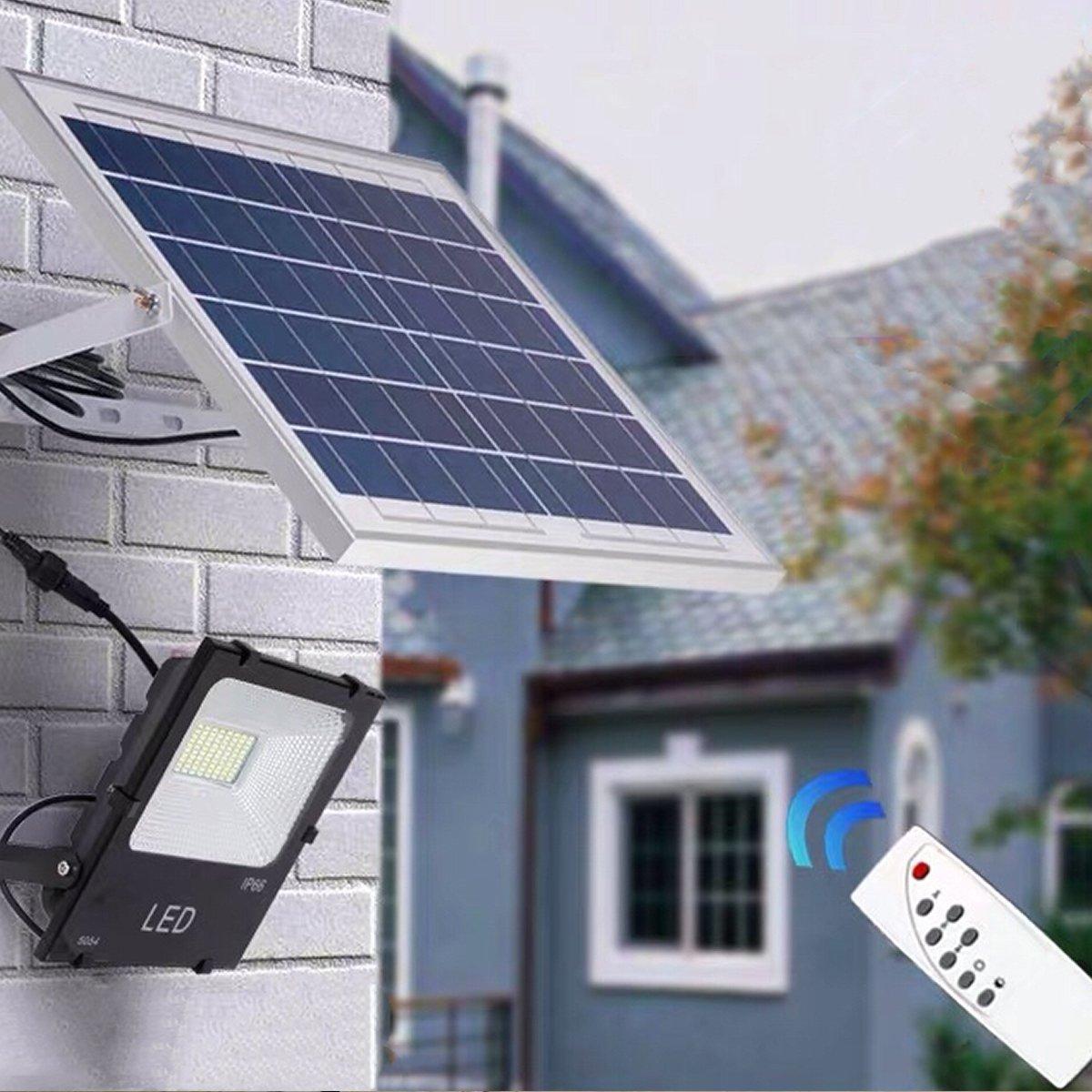 Proiector LED 1200 W cu panou solar, telecomanda inclusa