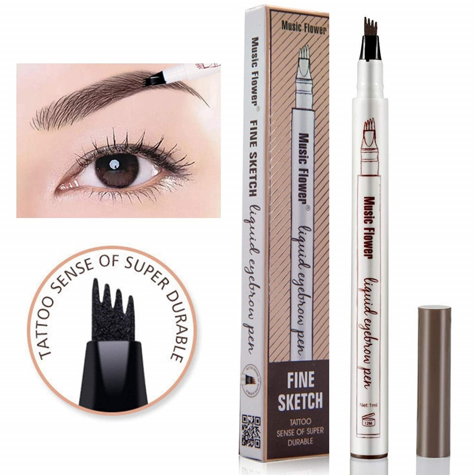 Set 2 x Creion sprancene cu efect de microblading, Maro