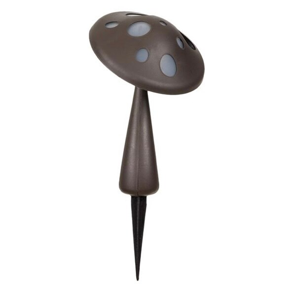 Lampa solara cu LED color, ciupercuta, 27 x 18 cm, Maro