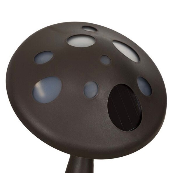 Lampa solara cu LED color, ciupercuta, 27 x 18 cm, Maro