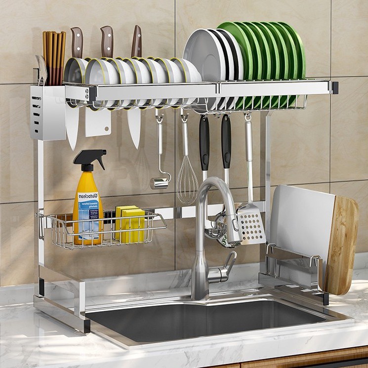 Scurgator vase deasupra chiuvetei, cu suport pentru tacamuri